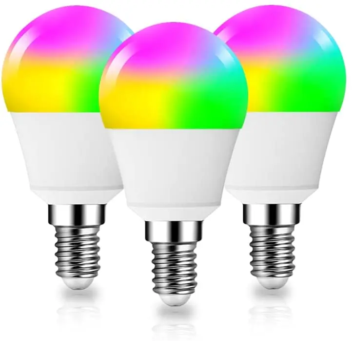 E12 WiFi Smart Light Bulbs RGB LED Light Lamp Compatible with Alexa Google Home 
