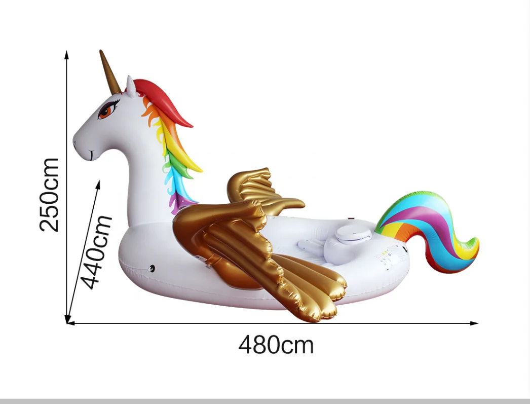 Oversized Unicorn Pool Float Rainbow Floating Island