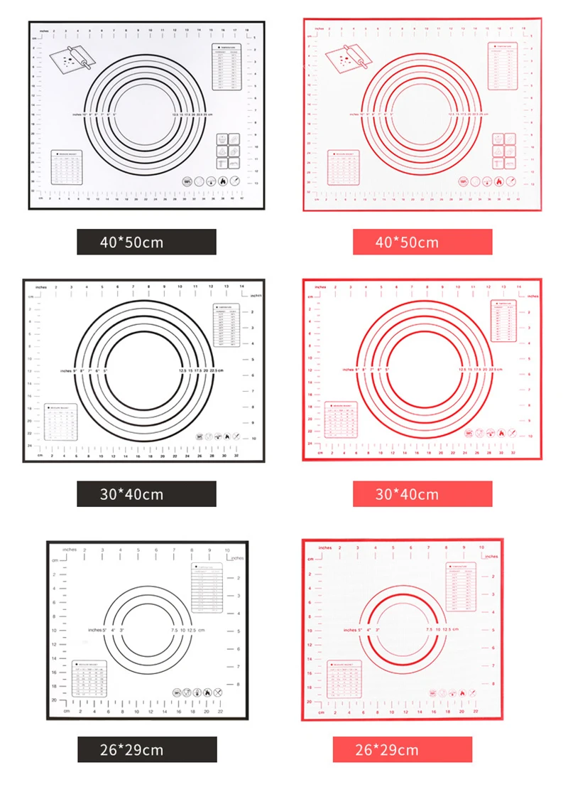 Non-Stick Silicone Baking Mat, Reusable Pastry Mat for Baking, Heat Resistant Dough Rolling Mat, Kitchen Bakeware Tool for Home