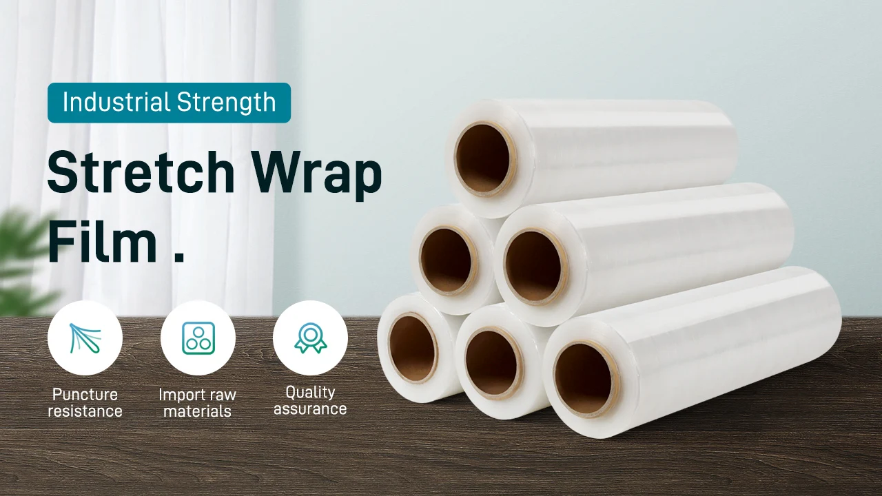 Custom Width And Logo Plastic Moving Wrap Hand Pallet Stretch Film