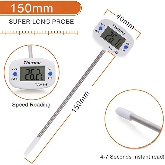 Kitchen Cooking Thermometer Instant Read Best Digital Thermometer for Meat Poultry BBQ Milk Candy Thermometer