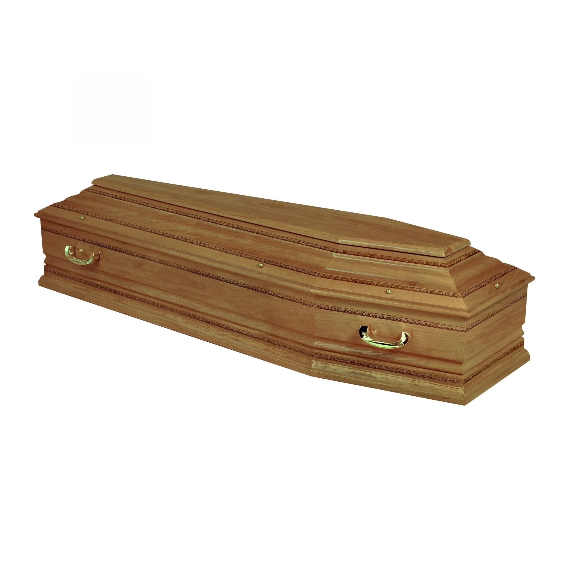 High Quality Funeral Supplies Wholesale American Style Wooden Coffins Burial Made of Mahogany Wood Full Couch Caskets Tabut