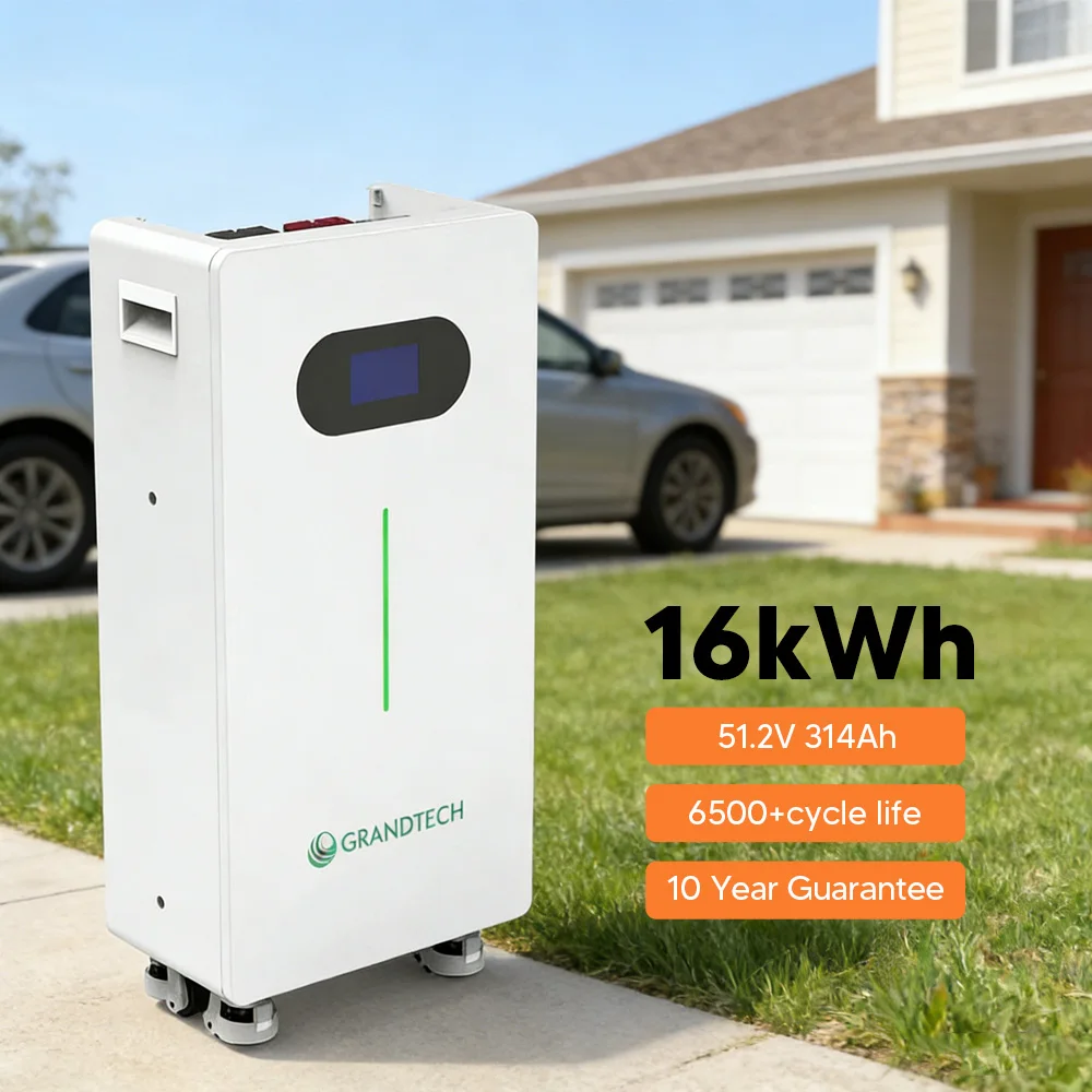 Розумна акумуляторна батарея Smart Powerwall для європейського складу, 51,2 В, 314 А·год, 16 кВт·год, високоємнісна літій-залізо-фосфатна (LiFePO4) акумуляторна батарея з водоупорним виконанням для зберігання сонячної енергії