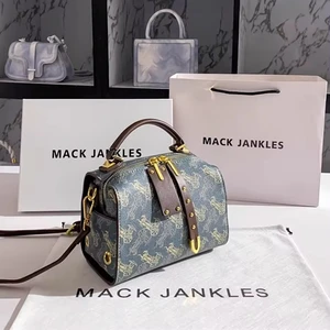 Fashion Lady Vintage Carriage Blue Messenger Bag Women's Bag Contrast Color Casual Shoulder Bag New Handbag