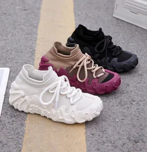 Custom logo New Style Fashion Comfortable Platform Sneakers for Ladies Lace-up Chunky Sneaker Shoes for Women