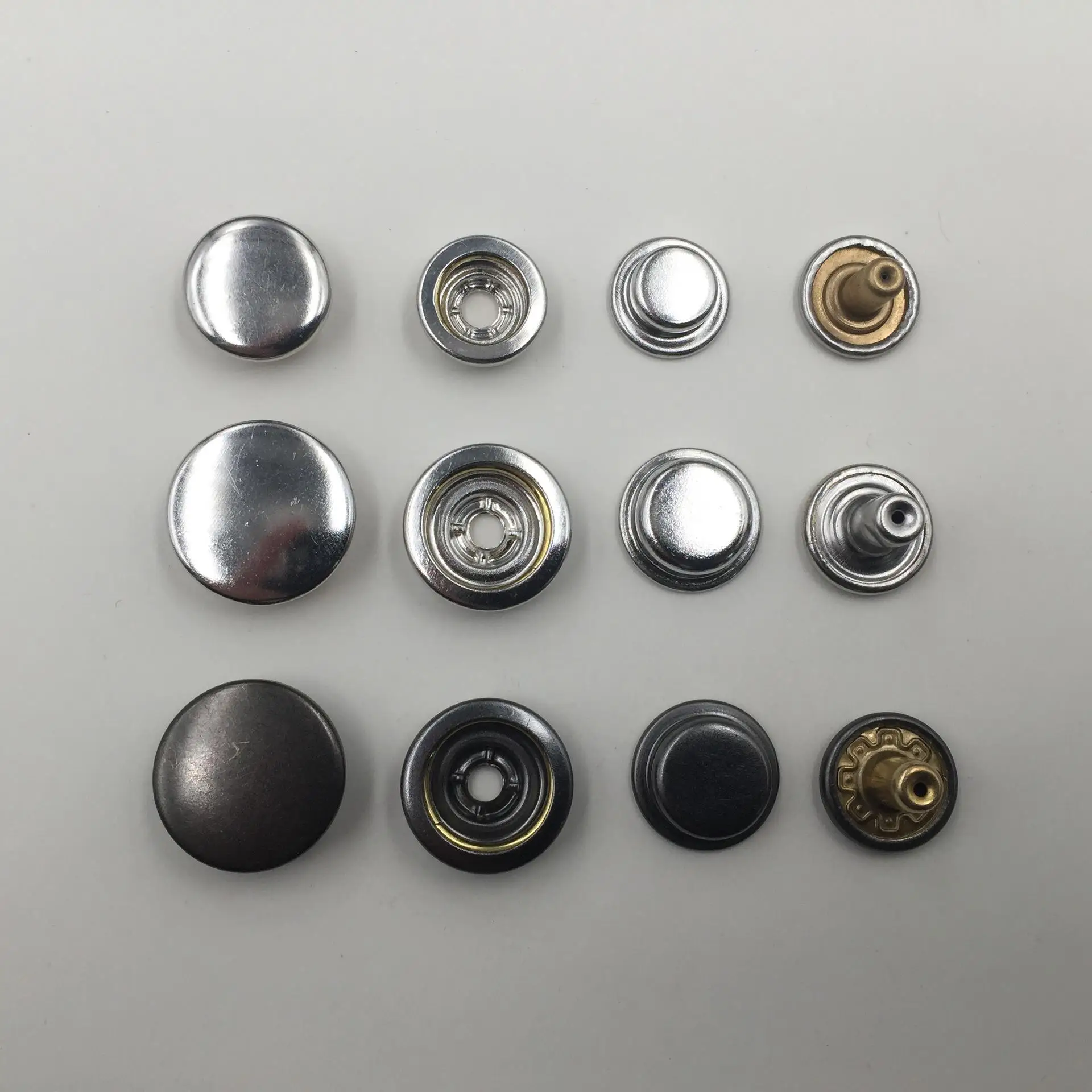 Custom Brass Snap Fastener Button Eco-Friendly Metal Material with Sequins Decoration Plating Technique for Garment Snap Buttons
