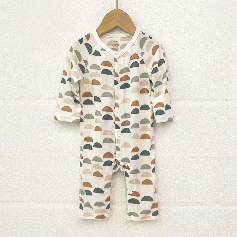 Ropa de bebé de fibra de bambú 100%, mono de manga larga para