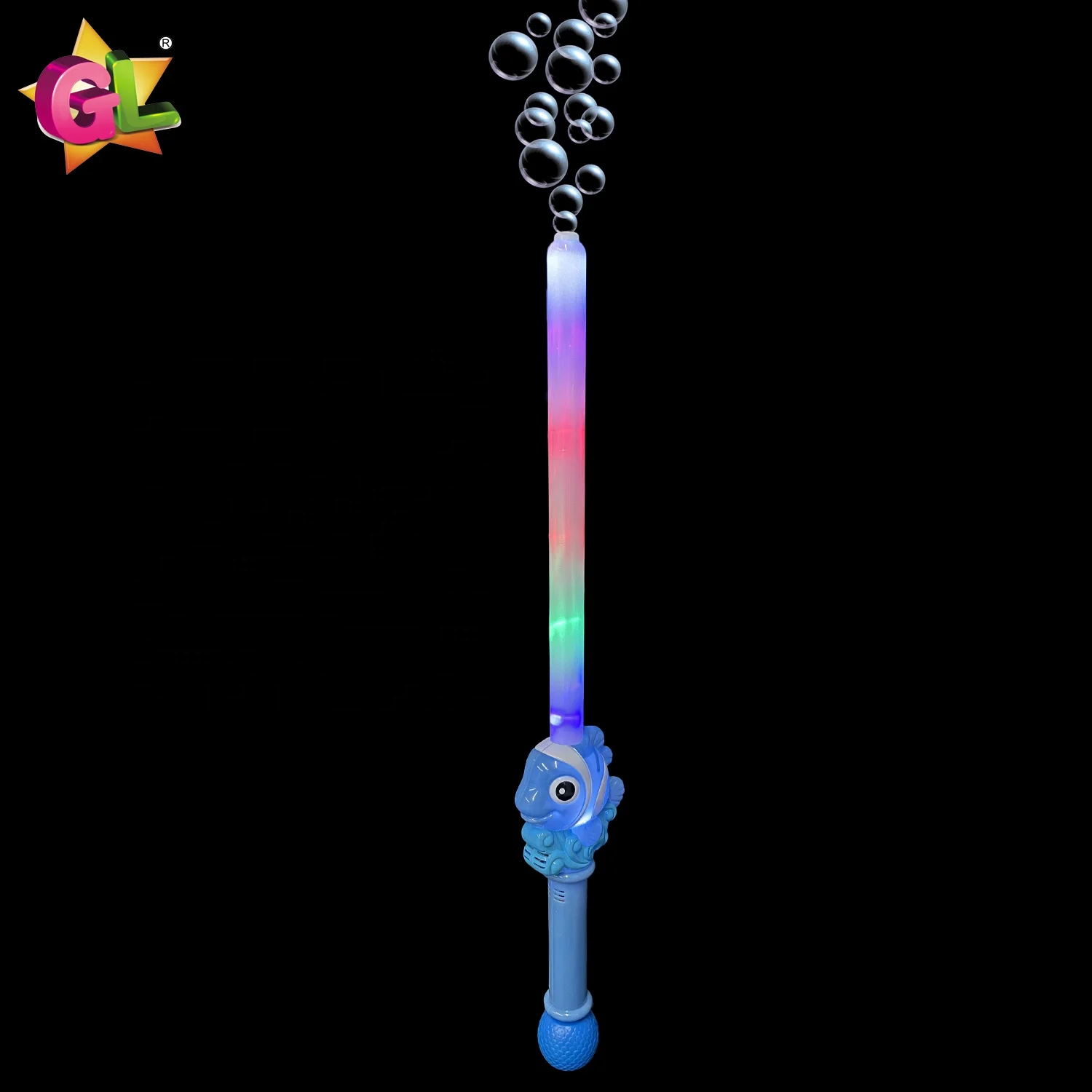 Light Up Bubble Toys Led Cartoon Fish Bubble Wands With Sound Fun Gifts