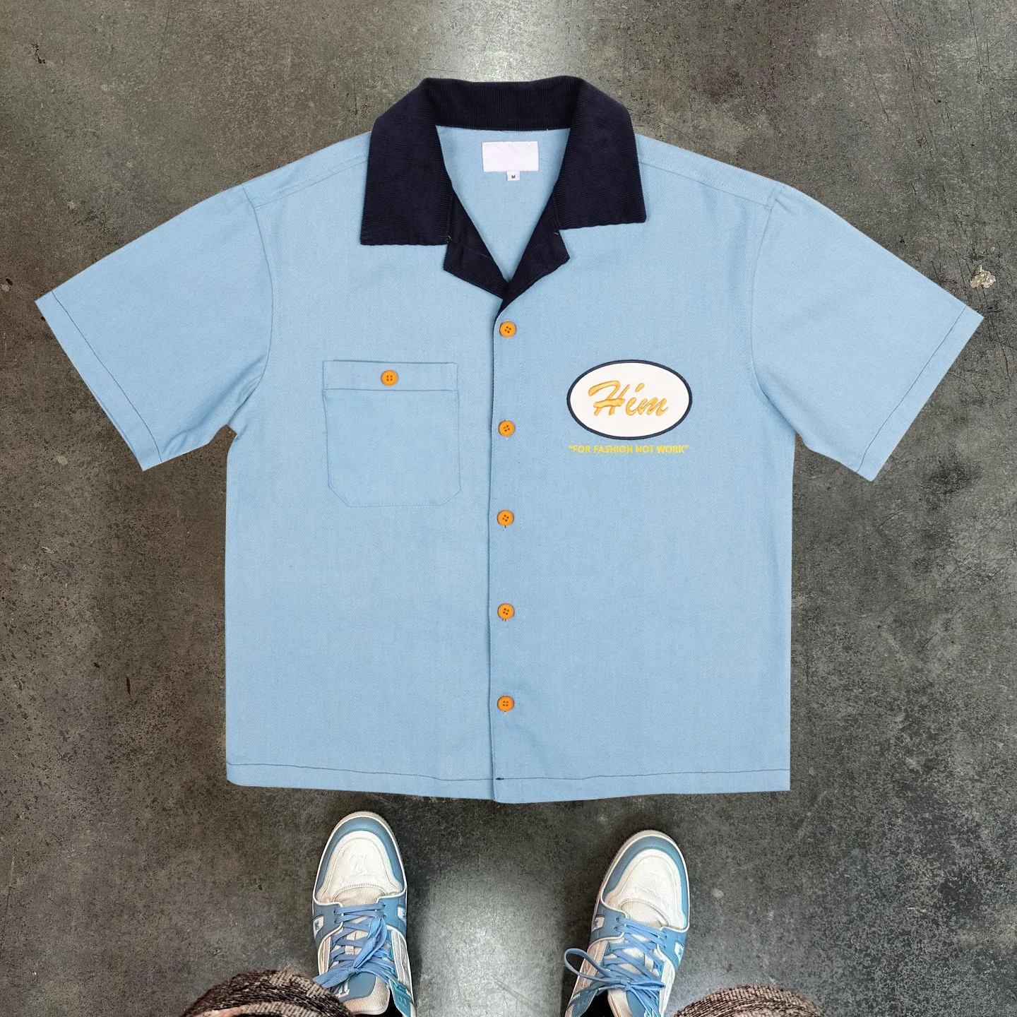 Custom Summer Short Sleeve Oversized Cotton Boxy Fit Screen Print Multi Button Plaid Polo T Shirts Dress Work Shirts for Men gallery 4