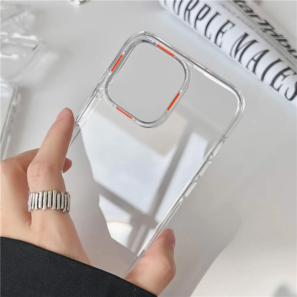 Clear Phone Case For Iphone X 7 8 10 11 12 13 14 15 Max Pro Plus Precision Hole Bumper Pc Tpu Custom Transparent SJK142  Laudtec details