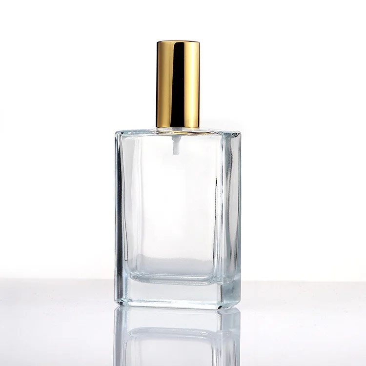 50ml 2oz 100ml 4oz Empty Spray Bottle Perfume/Cologne Atomizer Square Glass  Bottle Gold Sprayer Refillable Perfume Bottle