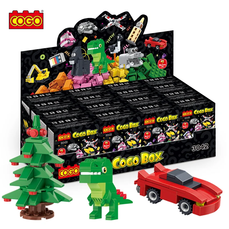 COGO Christmas Build Block Blind Box Gift Mini DIY Building Blocks Set Toys