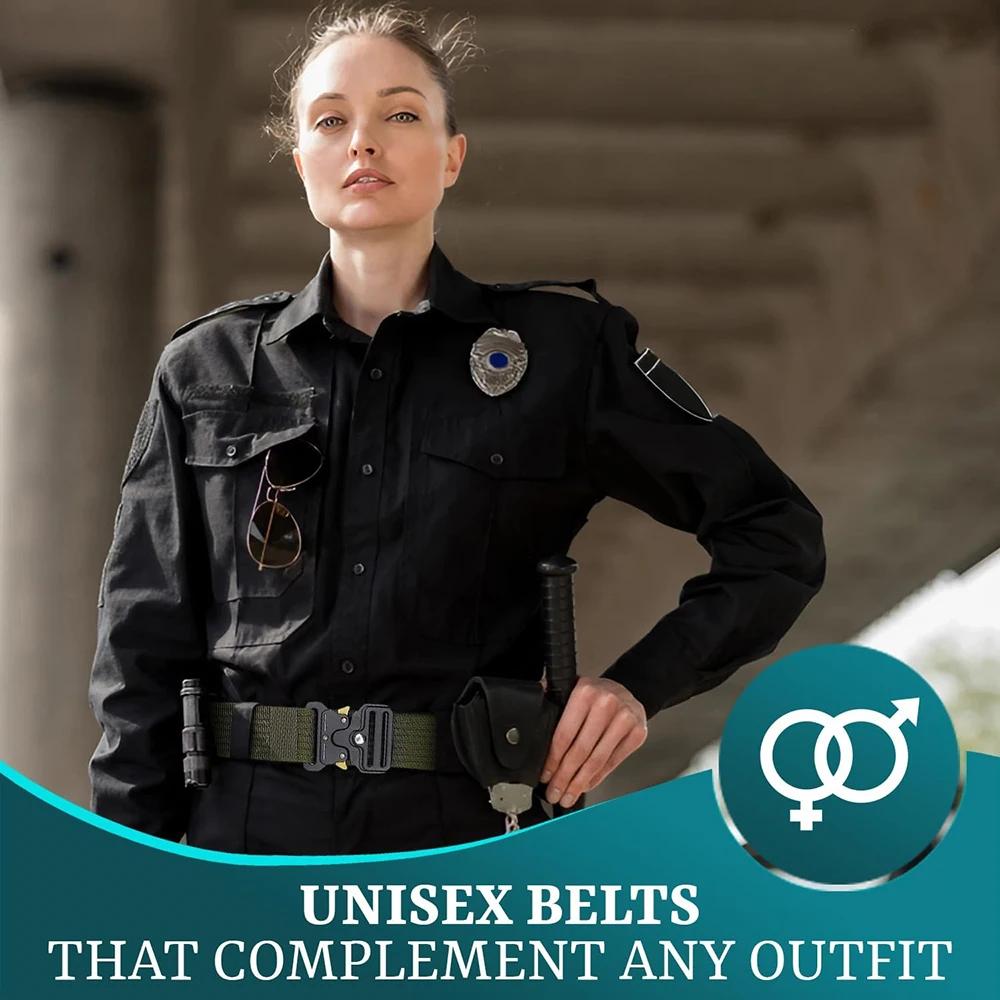 Adjustable Training Tactical Belts Work Hiking Riggers Web Nylon Waistband Belt with Quick Release Metal Buckle