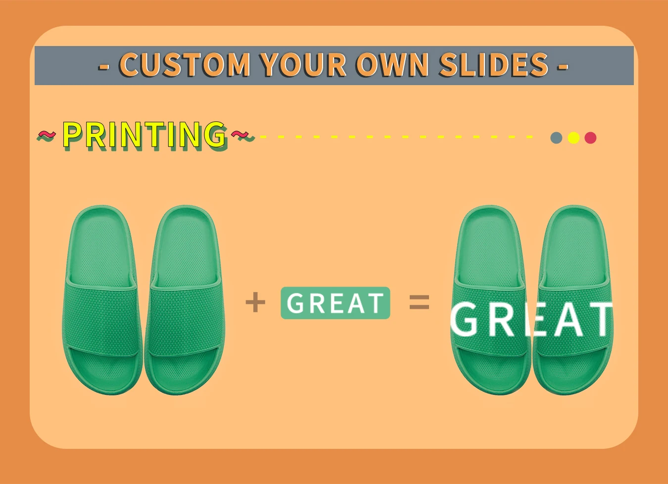 Greatslides Custom Cushion Slide Sandal,Thick Sole Sandals Cloud Soft