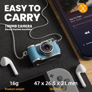 Mini Thumb Digital Camera 0.96 Inch Multiple Colors Tiny Ultra Compact CMOS 1080P 200mAh Travel Vlogging Pocket Cam G2 detail image