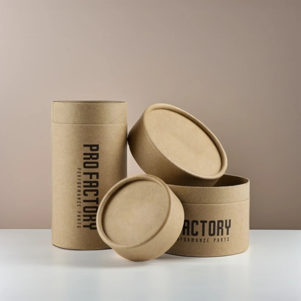 Custom Logo Biodegradable Kraft Round Cylinder Paper Tube Compostable Underwear Tube Packaging Underwear Cylinder Packaging Box