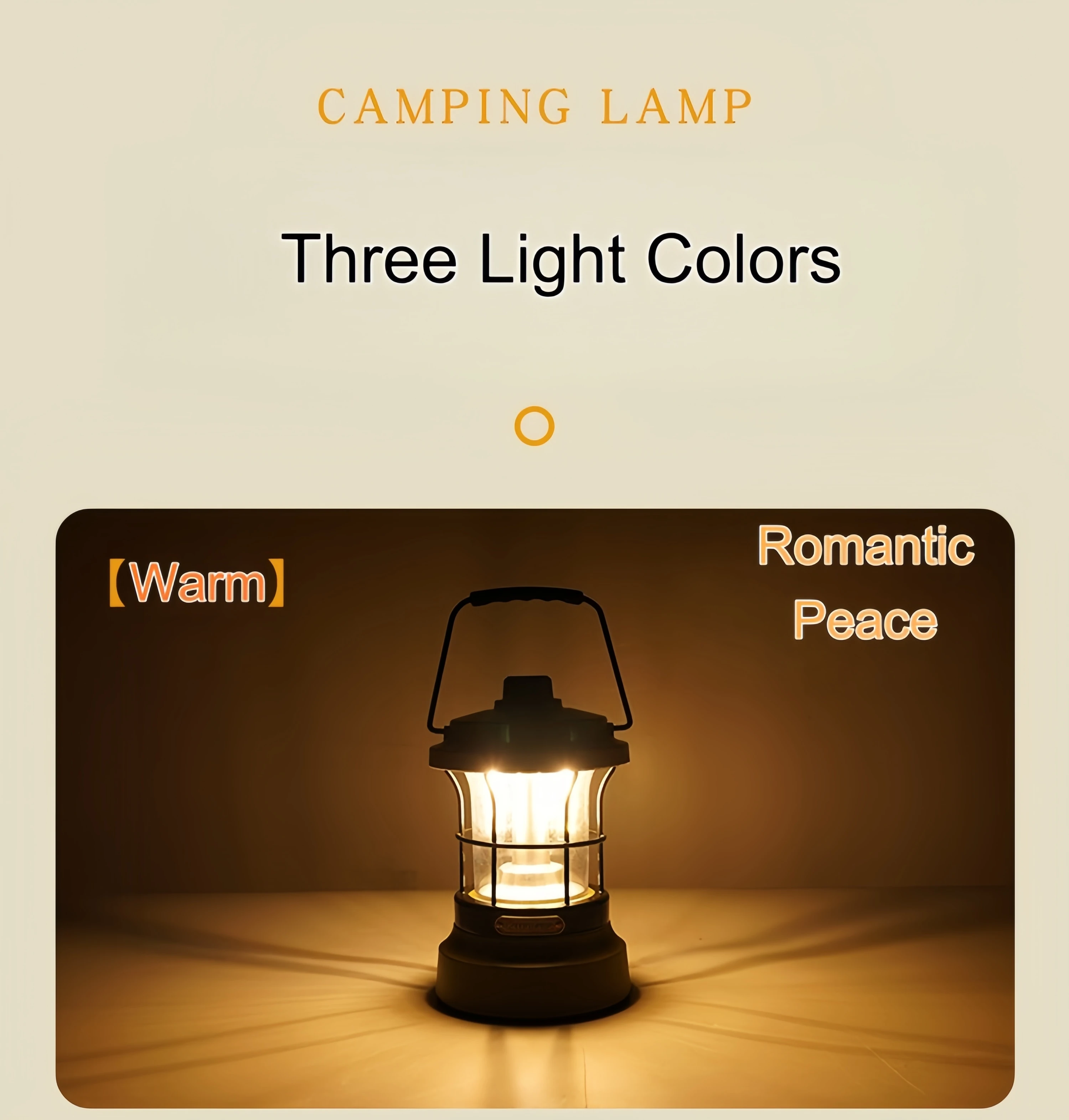 Retro USB-C Camping Lantern Power Bank Emergency Light Battery Indication Flashlight Portable Vintage  LED Warm Dim Tent Lamp
