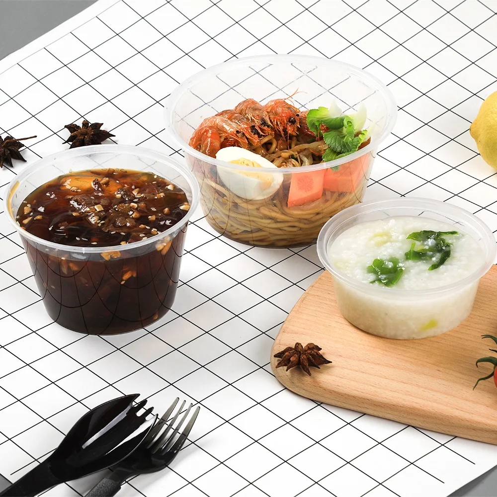 Round Fast Food Container Disposable Food Containers Wholesale Packaging Box with Lids for Restaurant Food Packaging Box