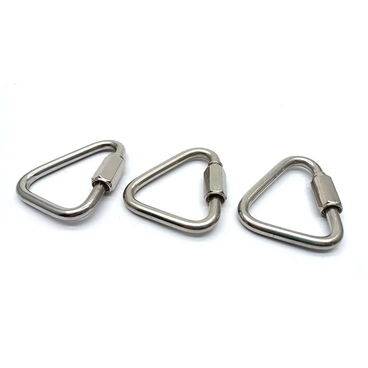 Camping Outdoor Carabiner Stainless Steel Climbing Triangle Quick Link Locking Carabiner Hanging Hook Buckle Hiking Multi Tool