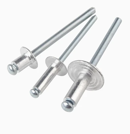 DIN7337 Standard Blind Pop Rivets 3/16 5/32 Flat Dome Type Screws in Brass Material Aluminum Steel Large Flange Head Fasteners"