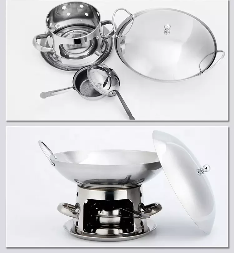 Stainless Steel Buffet Cooking Pot Stove Outdoors Camping Portable Alcohol Stove Hot Pots Buy