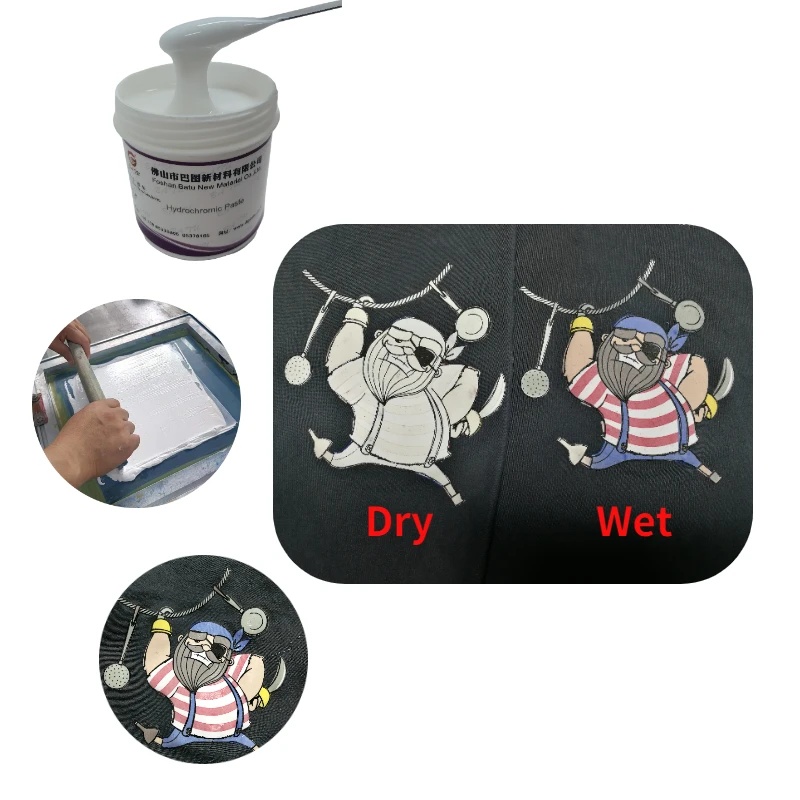 Hydrochromic Paste Rubber Screen Printing Ink for Print Color Change in Water