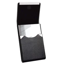 2024 Customized PU Leather Business Card Holder Case Name Card Holder Slim Metal Pocket Card Holder with Magnetic Shut