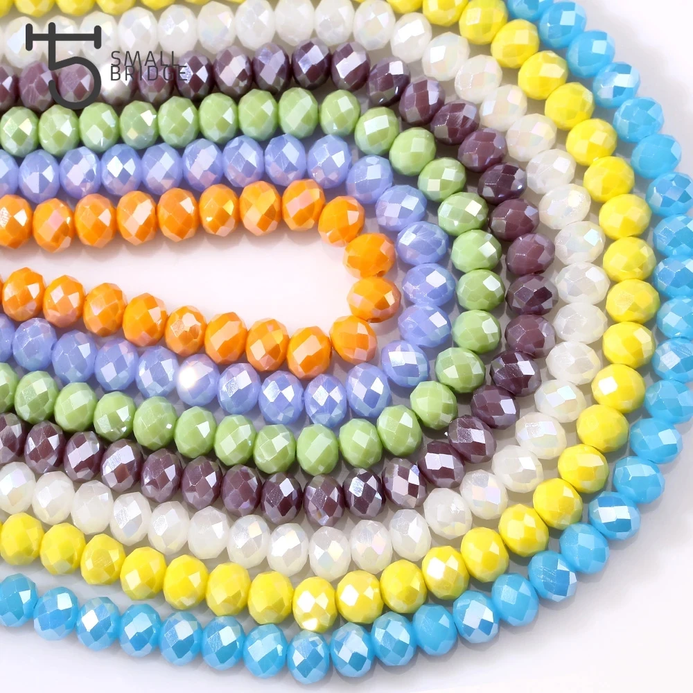 Factory Price 8MM Colorful Round Glass Crystal Rondelle Beads Wholesale supplier