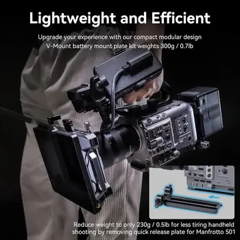 SmallRig V-Mount Battery Plate for Sony FX6, for Canon C70, for Z CAM Camera, V-Mount Plate, Cinema Camera Accessories - 4323 detail image