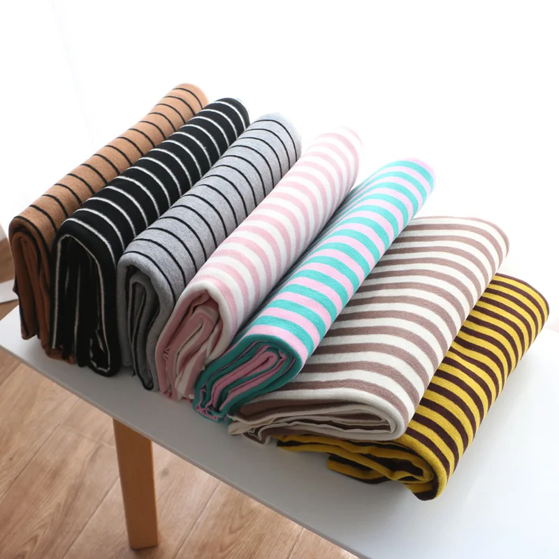 Австралийская бархатная окрашенная полосатая Шерстяная трикотажная ткань «сделай сам» для детской одежды ручной работы