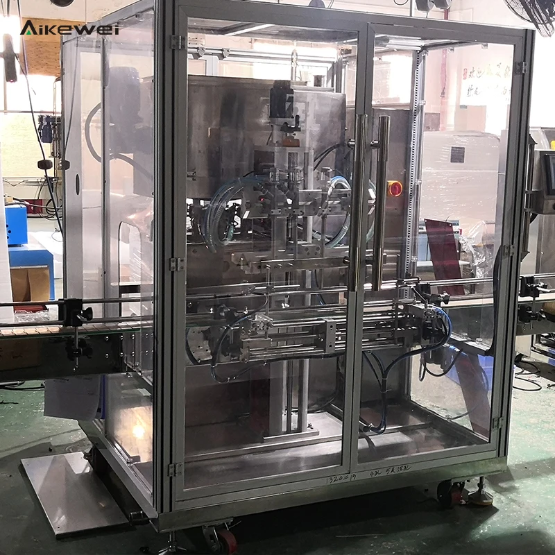 fully automatic piston type double row filling machine, easy to operate accurate