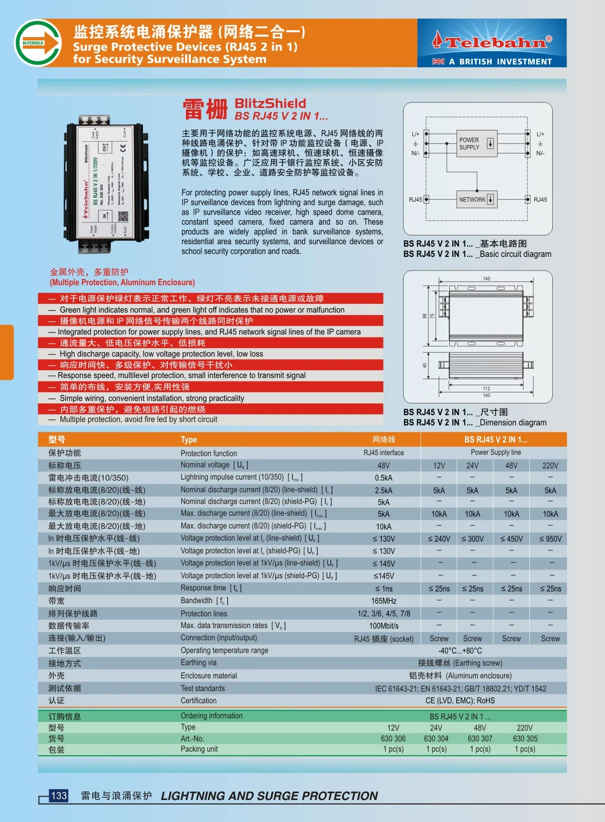 RJ45 Connection Surge Protection Devices for Bank Surveillance Systems ...