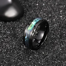 Classic Abalone Shell Tungsten Ring Fashionable Hip-Hop Style Religious for Men Customizable