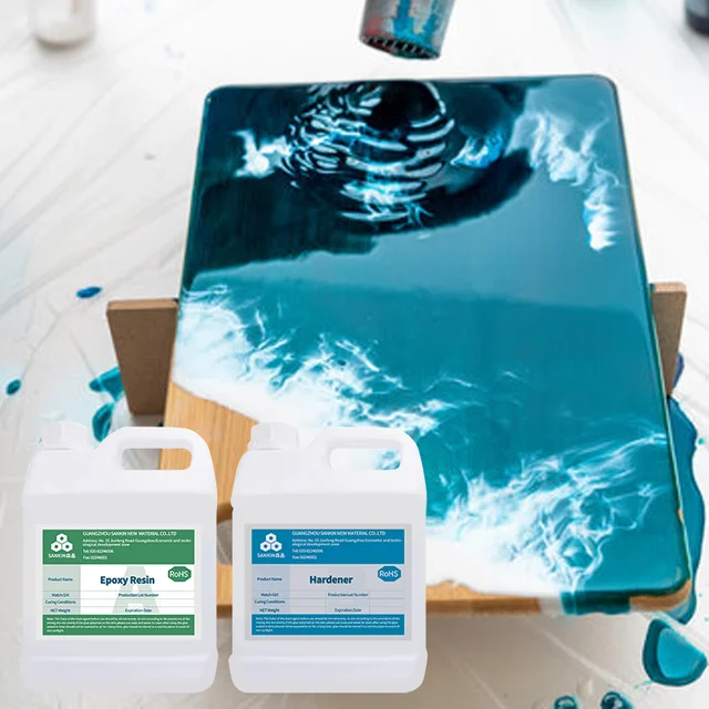 Self leveling Liquid Epoxy Resin AB Glue for Wood  River Table Epoxy Resin  Liquid on Table Top