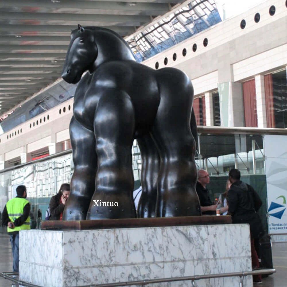 Fernando Botero Sculpture Reproductions Large Bronze Fat Horse Statue