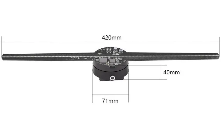 Mini 3d Equipment 42cm 224 Led 420*71*40mm Led Fan Hologram Holographic ...