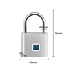 Square silver fingerprint padlock