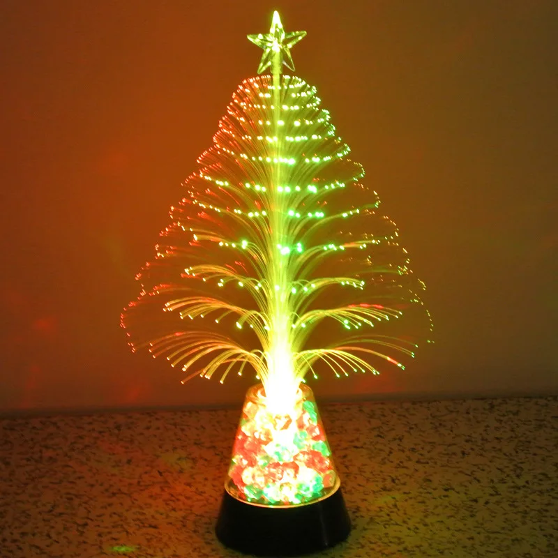 Mini Fiber Optic LED Christmas Tree Night Light – Color Changing USB Powered