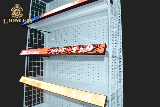 Lionled Customized Size P1.87 LED Shelf Talker 0.9m 1.2m Awesome New Product for Supermarket & Hypermarket Advertising