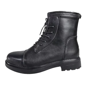 Wholesale High-top Lace-up Casual Boots Cow Leather Hard-wearing Loafers Boots Rubber Anti slip Out Sole Dress Shoes for Man