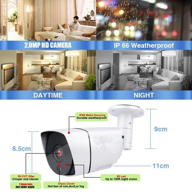 2024 Latest Security Full Color 4k 8mp Cctv POE IP Camera Night Vision Motion Detection IP 66 Waterproof Bullet Camera