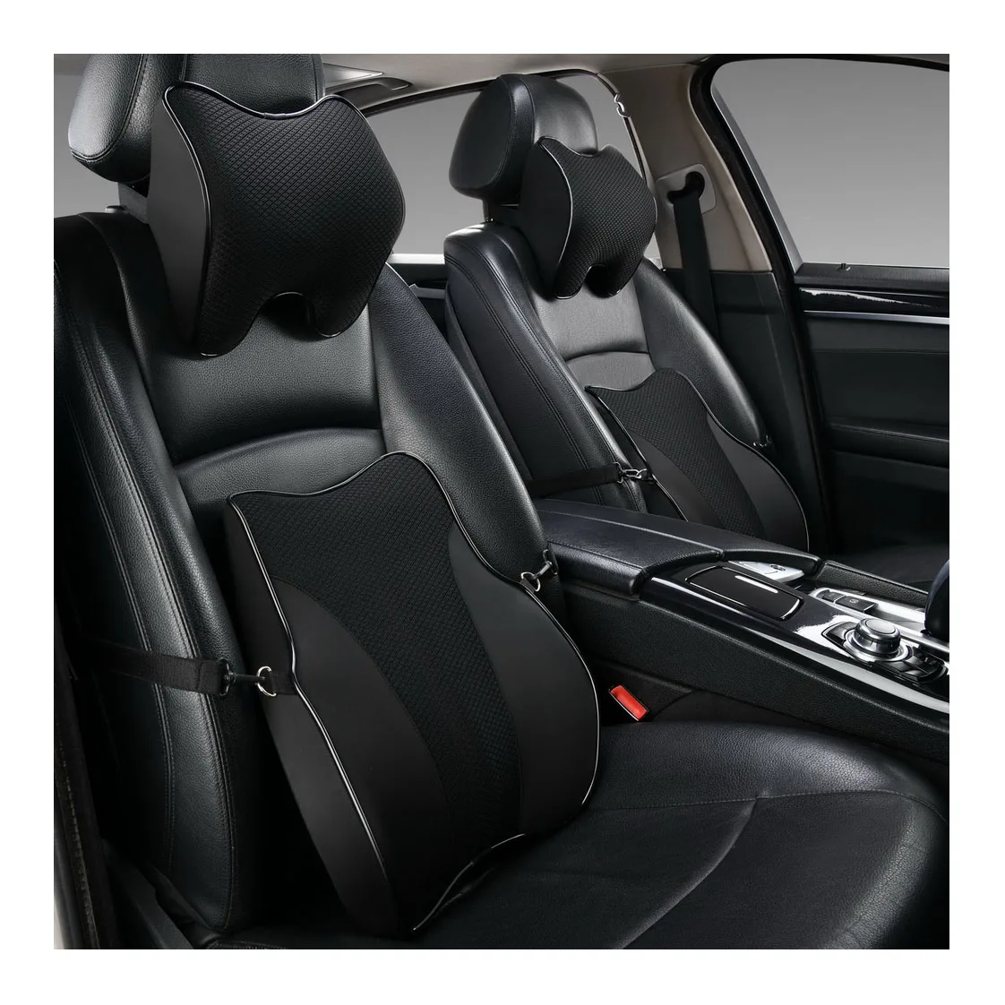 Высококачественная Регулируемая комфортная дышащая поясничная поддержка Универсальный подголовник автомобиля набор подушек для шеи