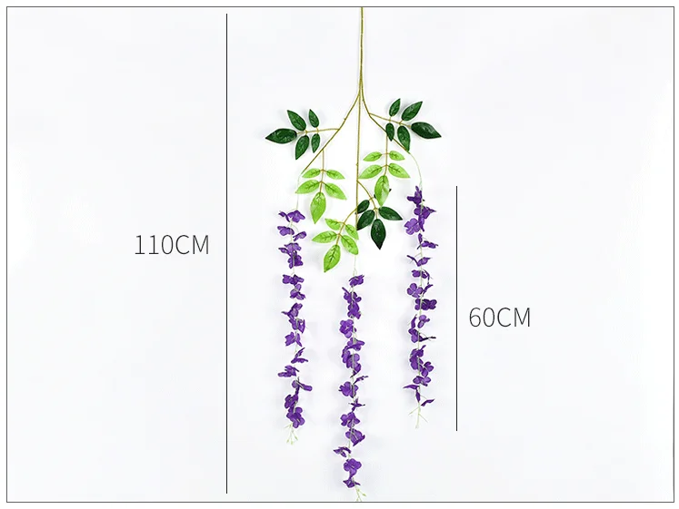 Artificial Silk Wisteria Vine 110cm Ratta Hanging Garland Silk Long