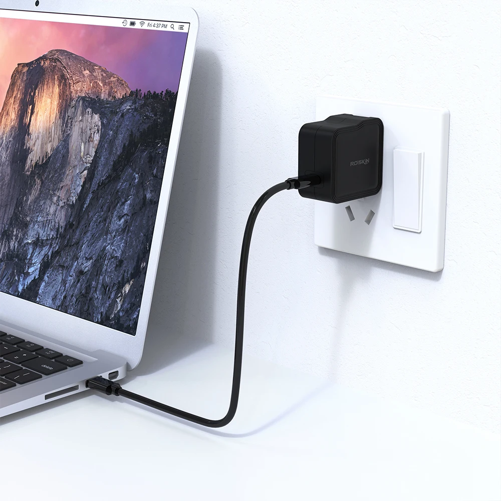 Roiskin 45 Вт/60 Вт Ган зарядное устройство портативное беспроводное быстрое PD 3 0 настенное с UK AU вилка европейского и американского для быстрой зарядки мобильного телефона мини-устройство