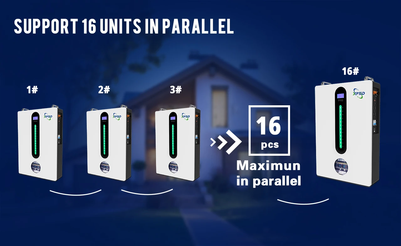 5kwh 10Kwh Powerwall Battery 100ah 200ah 48v 51.2v Wall Mount Lifepo4 Battery Pack Home Solar Energy Storage Battery System supplier