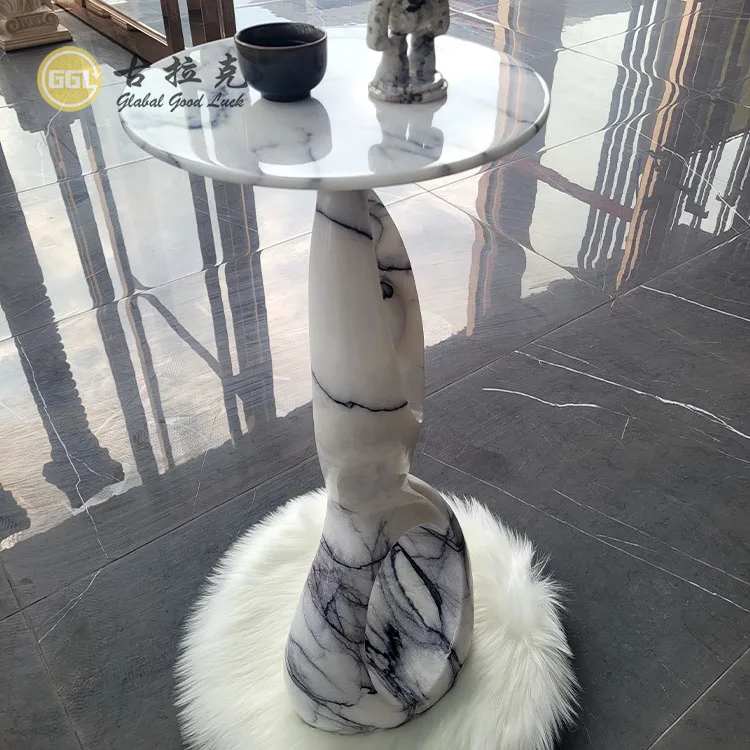 modern Architectural White Marble Table for Luxurious Interior Design