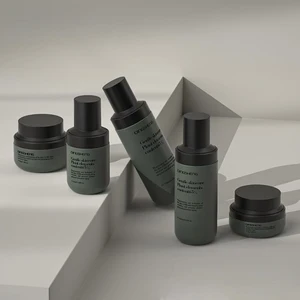 Custom Logo Luxury Matte Black Cosmetic Packaging Glass Lotion Bottle 40ml 120ml Mist Sprayer Bottle 50g Face Glass Jar