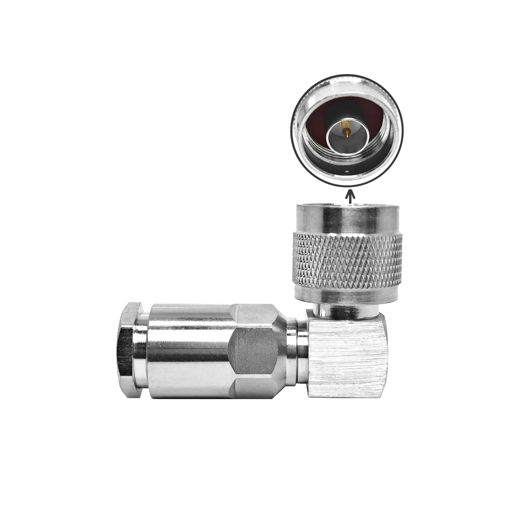 50ohm N Type Male Rf Coaxial Right Angle Clamp Connector for LMR400 RG8 RG213 Cable