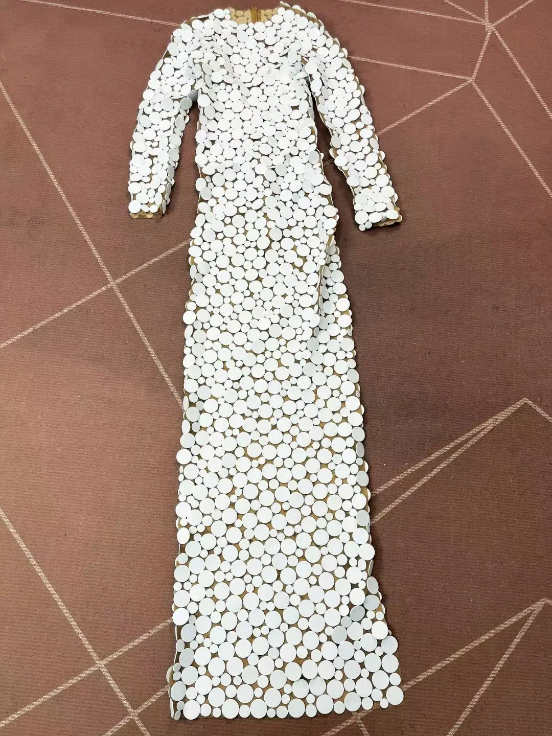 Elegant White 3D Polka Dot Bodycon Mesh Dress 6 H70e91e868f4e4d0f94c0c4afe0d805ee2