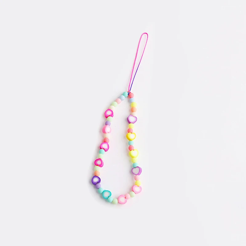 Универсальный ремешок для мобильного телефона со смайликом фруктами звездами буквами жемчужинами ручной работы радужной защиты телефона Шарм ремешок для девушек женщин